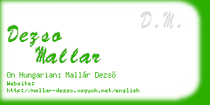 dezso mallar business card