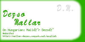 dezso mallar business card